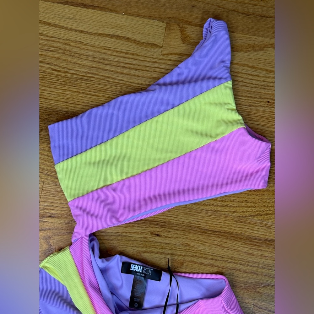 Beach Riot Joyce One Piece Sublime Spring Colorblock- Size Small - Picture 12 of 16